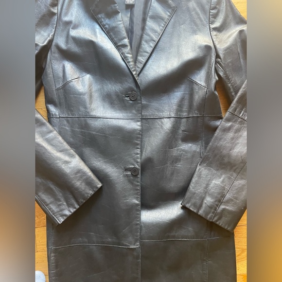 Kenneth Cole Black Leather Jacket -Size Medium GUC - Picture 8 of 11